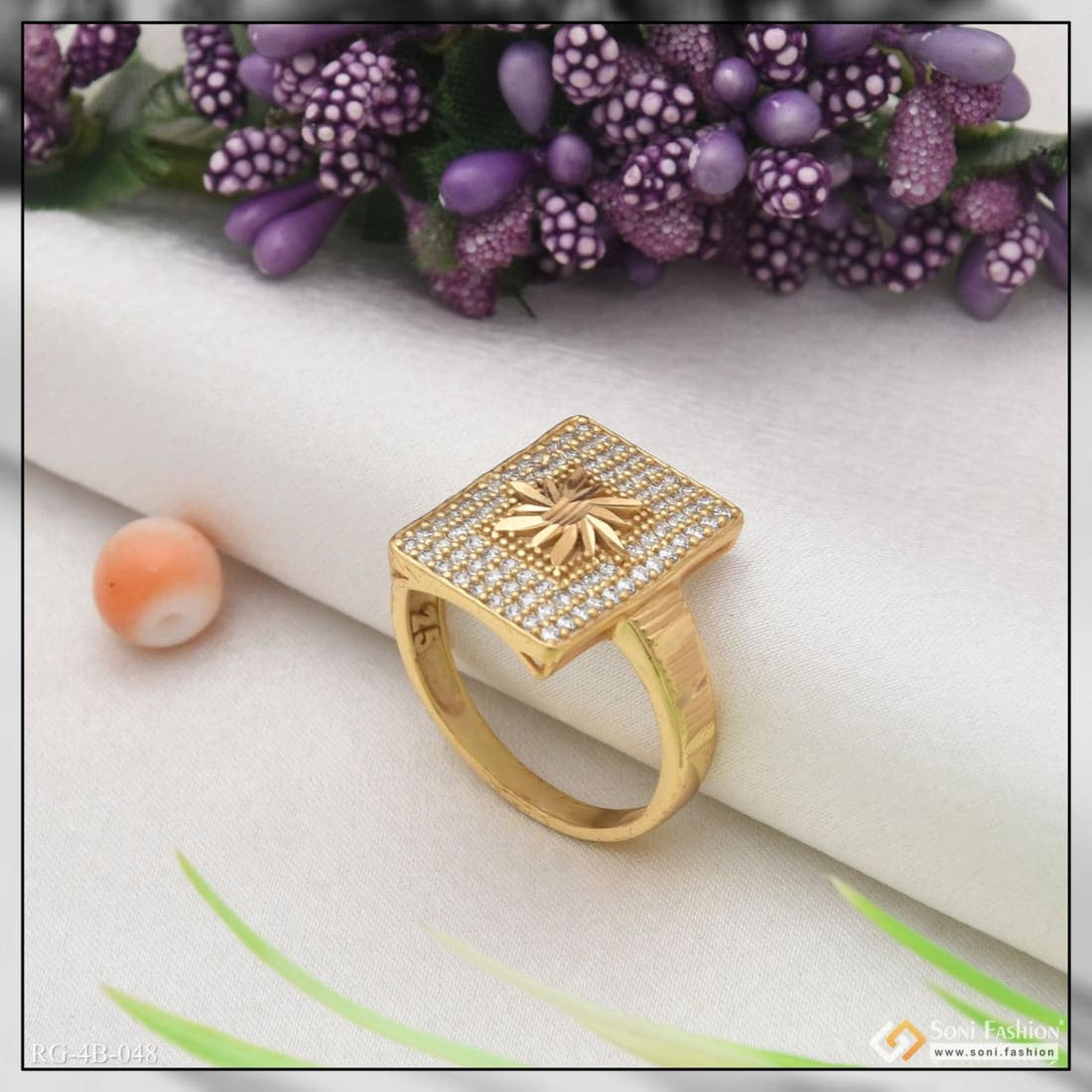 14K Square Modern Gold Ring. 14K Yellow Solid Gold.special Matt Gold  Process. - Etsy