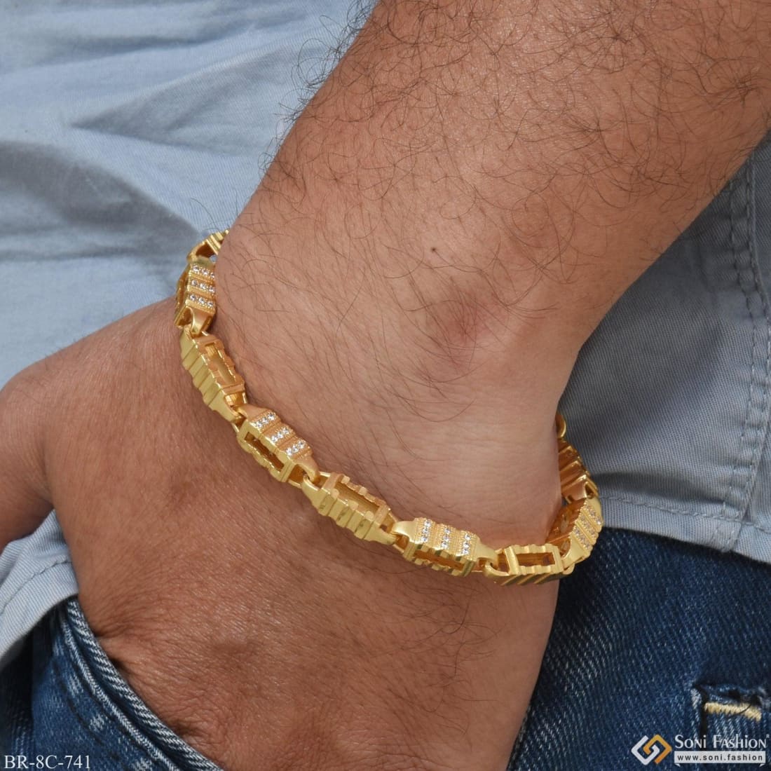 High Quality Diamond Bracelet-16 for Men BR-021 – Rudraksh Art Jewellery