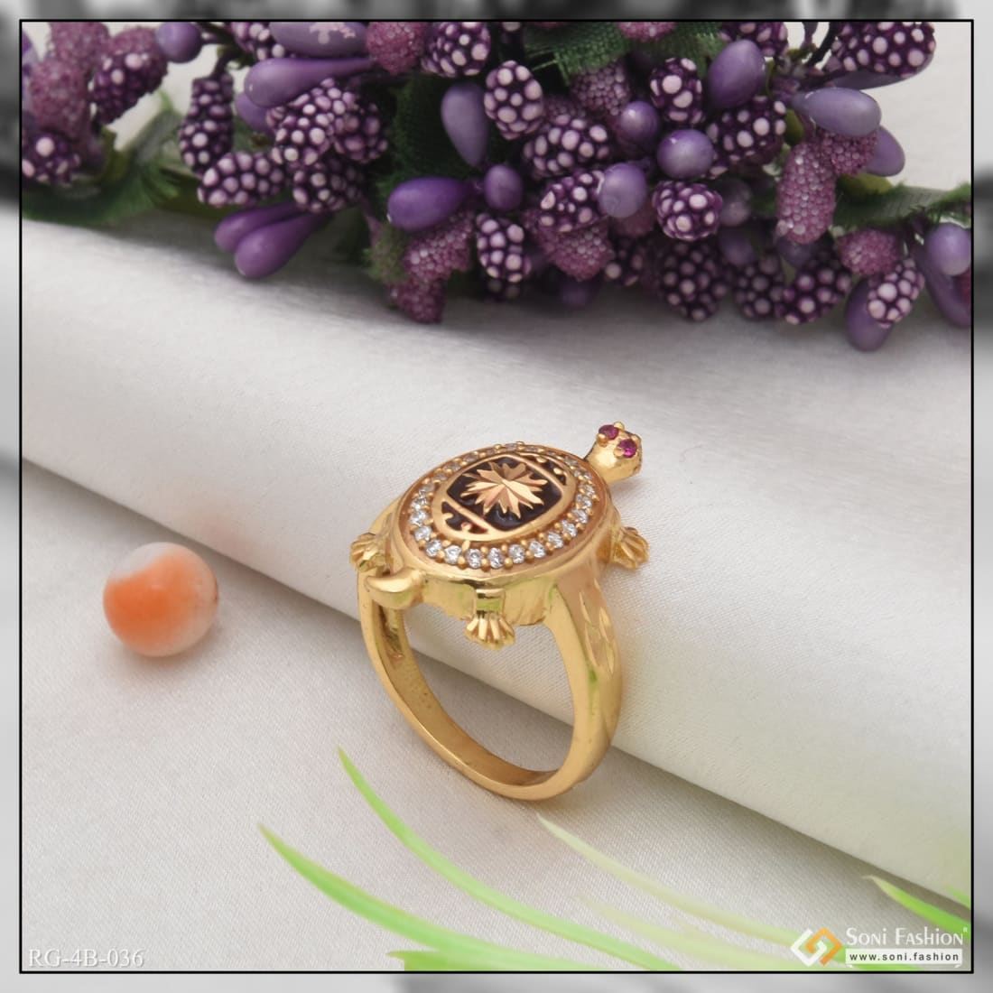 Buy Gold Plated Impon Daily Use Tortoise Ring Buy Onlinen