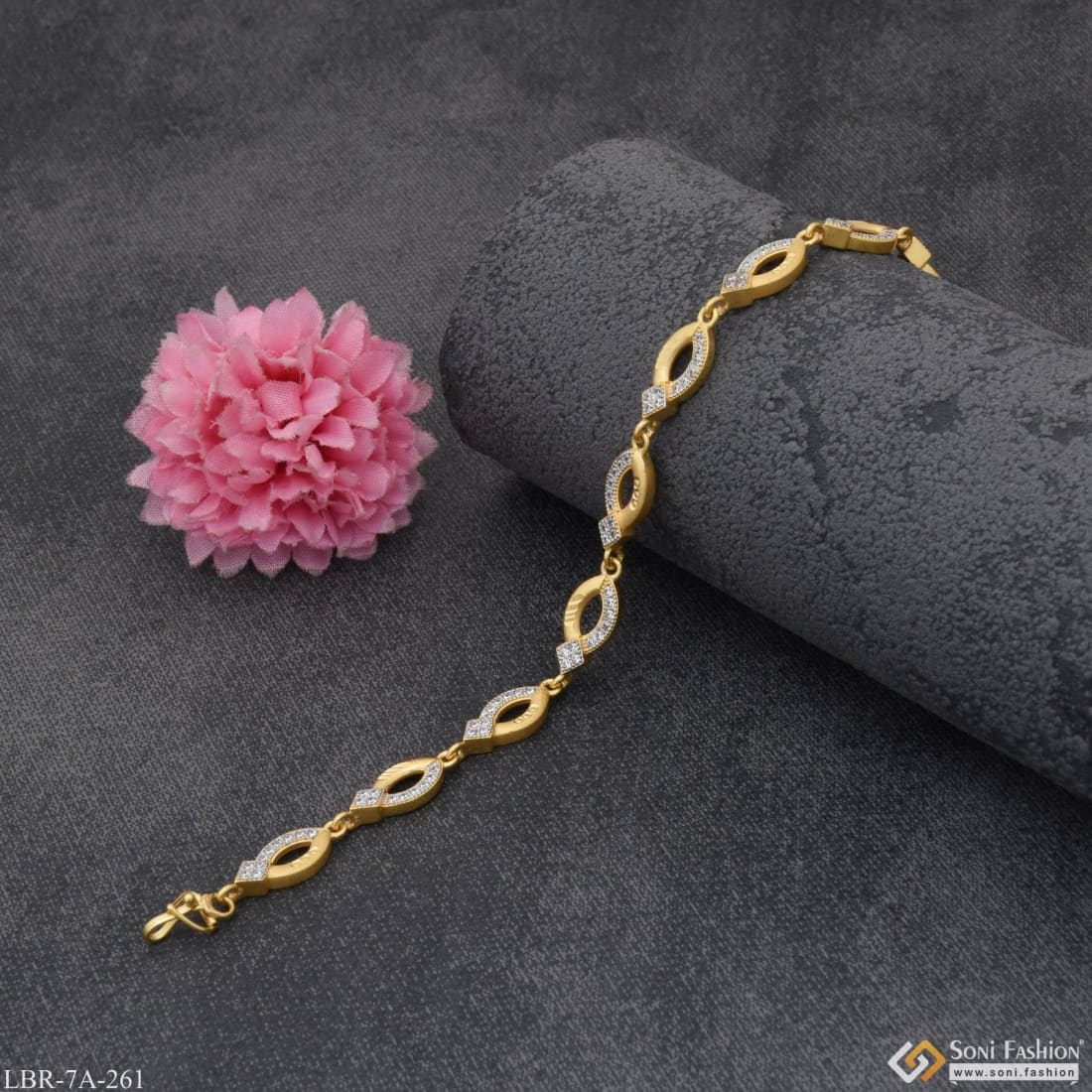 Buy Heart Flower Design Gold Bracelet For Girls - Brantashop
