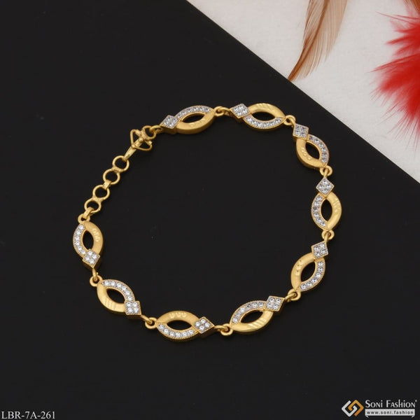 Buy Unique White Stone Rose Gold Bracelet for Girls