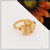 Gold plated ring with flower design - Unique Diamond Eye-Catching Ladies Ring