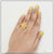 Woman’s hand with yellow nails wearing Unique Diamond Eye-Catching Design Gold Plated Ring for Ladies - Style LRG-127
