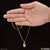 Woman holding stylish gold plated necklace with small pendant - Style A358