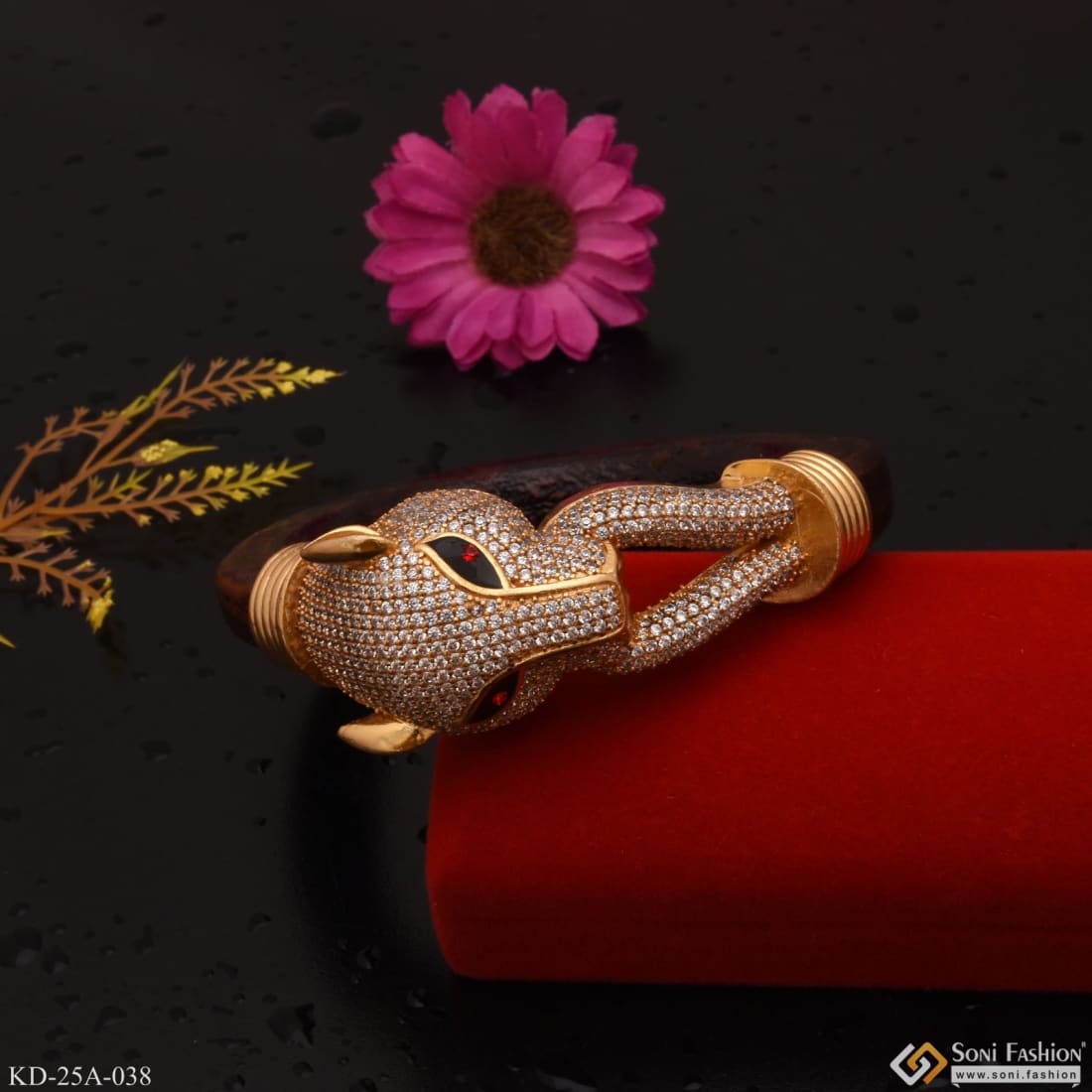 Buy Fida Luxurious Rose Gold-Plated American Diamond Women Kada Bracelet  Online