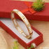 White Ceramic with Diamond Artisanal Design Golden Color Kada - Style A637