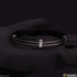 Wire-Line Silver & Black Stainlesss Steel Bracelet Kada Superior Design - Style A147