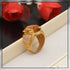 Orange Hexagon Stone Glittering Design Gold Plated Ring for Men - Style A824