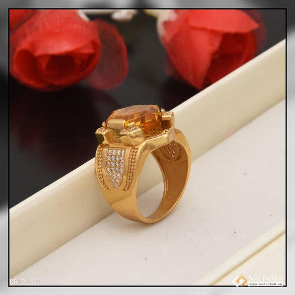 Big Ring for Men 2 Gram Gold Plated Forming Ring Collections FR1394