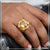 Yellow Hexagon Stone Glittering Design Gold Plated Ring