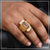 Yellow stone with diamond artisanal design gold plated ring