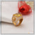 Yellow stone with diamond fashionable design gold plated