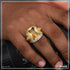 Yellow Stone with Diamond Fashionable Design Gold Plated Ring for Men - Style A992