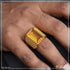 Yellow Stone With Diamond Fashionable Design Gold Plated Ring For Men - Style B296