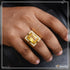 Orange Stone with Diamond Glamorous Design Gold Plated Ring for Men - Style A797
