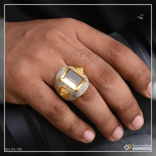 Showroom of 22k 916 ganesh ji design gold ring for mens | Jewelxy - 238556