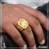 Yellow Stone With Diamond Glamorous Design Gold Plated Ring For Men - Style A837