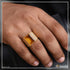 Orange Stone with Diamond Latest Design High-Quality Gold Plated Ring - Style A802