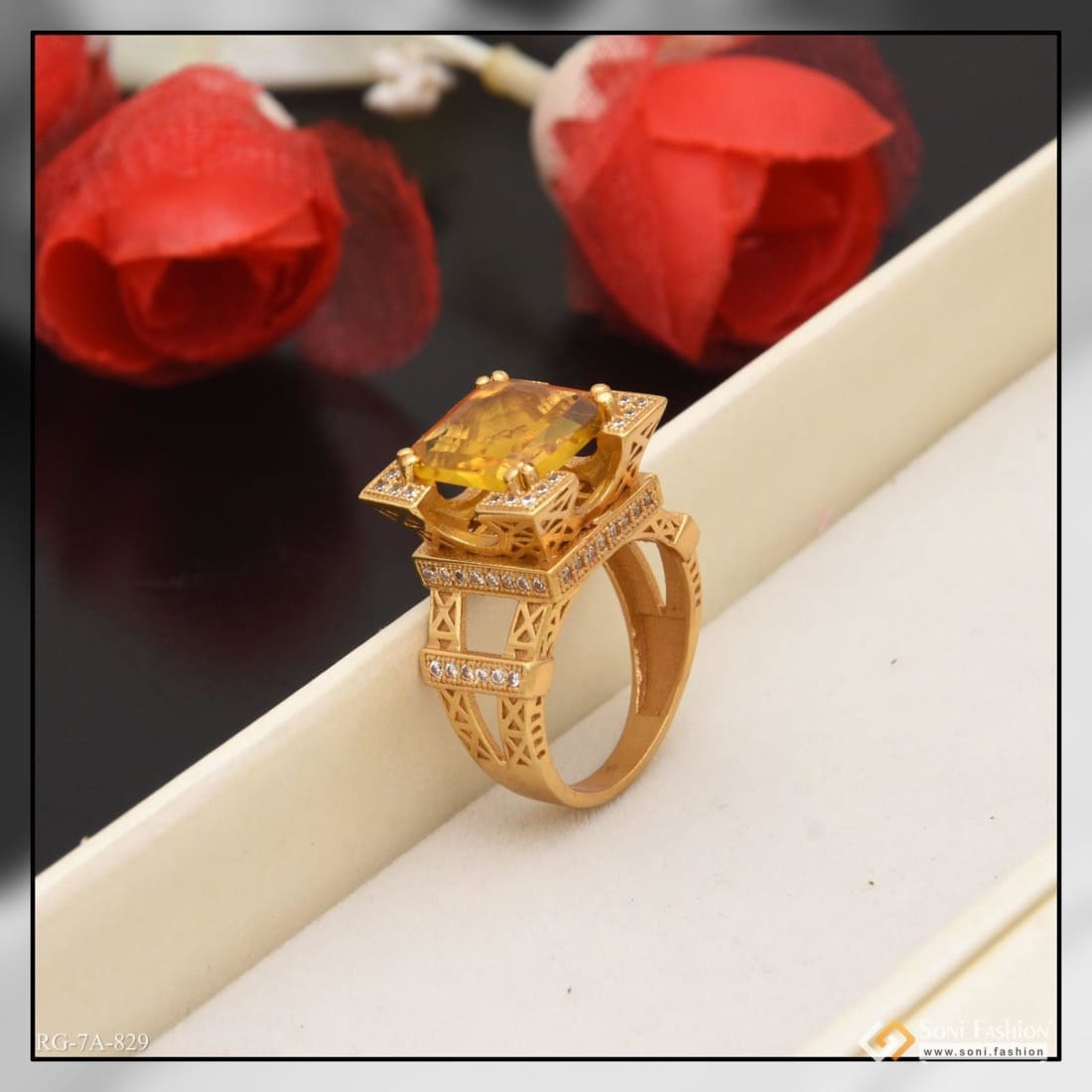 Orange sapphire and diamonds engagement ring / Adonis | Eden Garden Jewelry™
