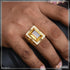 Yellow Stone Superior Quality Gorgeous Design Gold Plated Ring For Men - Style B451