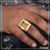 Yellow Stone with Diamond Glamorous Design Gold Plated Ring for Men - Style B117