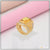 Yellow sapphire and diamond ring with glittering design gold plated - B524