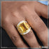 Yellow Stone with Diamond Glittering Design Gold Plated Ring for Men - Style B524