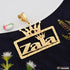 Zala (letter) King-crown Fashion-forward Design Gold Plated Pendant - Style A164