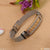 Stainless steel mesh bracelet with magnetic clasp displayed in Zig-zag Best Quality Elegant Design Golden & Silver Color Bracelet For Men - Style B145.