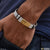 Man wearing Zig-Zag Design silver color bracelet - Style B165