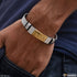 Zig - Zag Design Best Quality Golden & Silver Color Bracelet For Men - Style B165