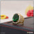 1 Gram Gold Plated Green Stone with Diamond Best Quality Ring for Men - Style B201