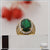 1 Gram Gold Plated Green Stone with Diamond Best Quality Ring for Men - Style B201