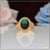 1 Gram Gold Plated Green Stone with Diamond Best Quality Ring for Men - Style B187