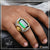 1 Gram Gold Plated Green Stone with Diamond Gorgeous Design Ring for Men - Style A809
