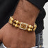 1 Gram Gold Forming Mahakal with Diamond Antique Design Bracelet for Men - Style B938