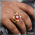 1 Gram Gold Plated Red Stone with Diamond Fashionable Design Ring - Style A882