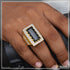 1 Gram Gold Plated Black Stone with Diamond Best Quality Ring for Men - Style A935