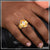 1 Gram Gold Plated Orange Stone with Diamond Delicate Design Ring - Style A963