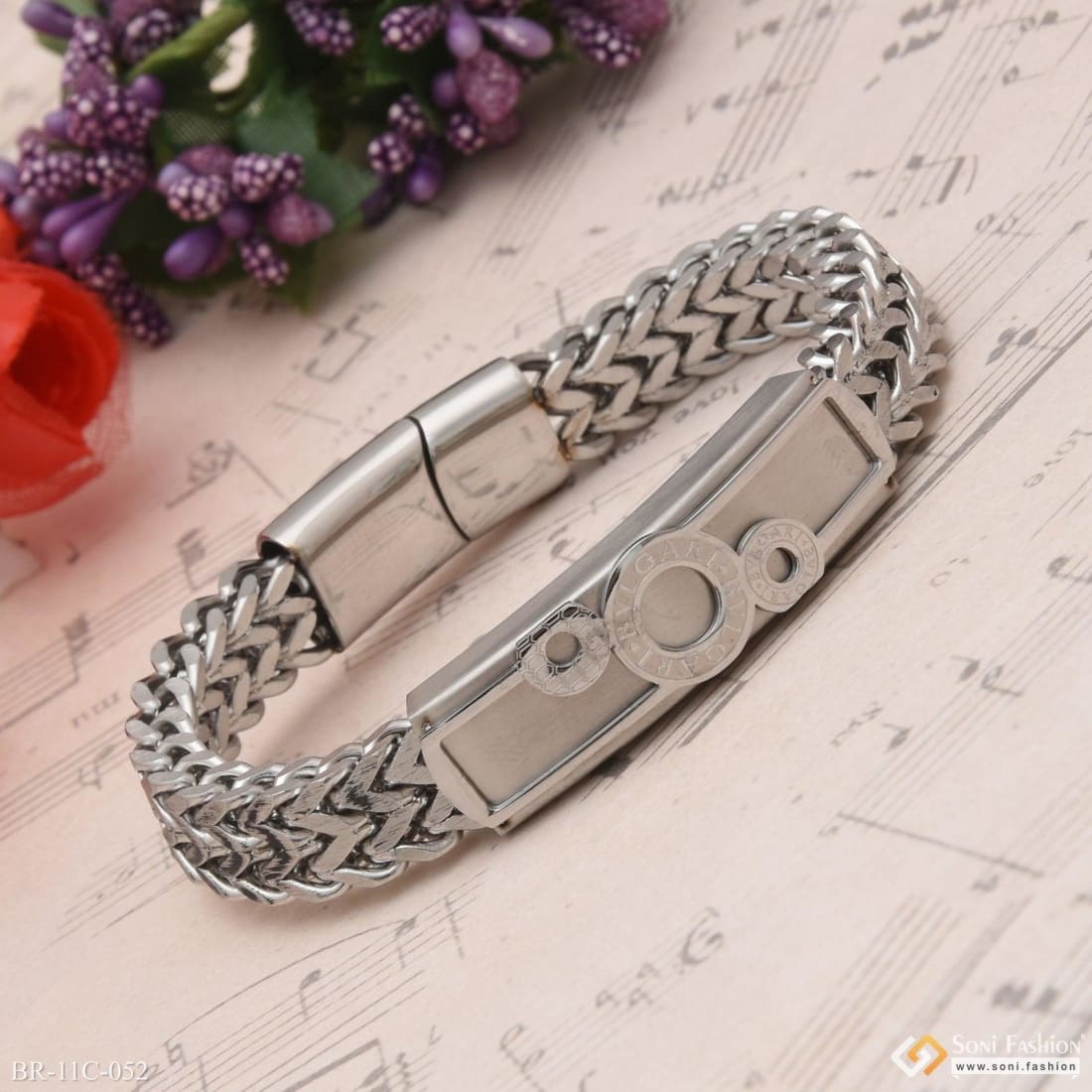Real Solid 925 Sterling Silver Bracelet Vajra Lection Braided Clasp 7.1
