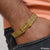 H Iniatial 4 Line Etched Design High-Quality Golden Color Bracelet - Style C064