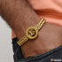 Round Shape 2 Line Best Quality Elegant Design Golden Color Bracelet - Style C065