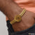 Round Shape 2 Line Antique Design Golden Color Bracelet for Men - Style C066