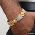 1 Gram Gold Plated Lion With Diamond Antique Design Bracelet For Men - Style C261