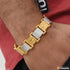1 Gram Gold Plated Square with Diamond Best Quality Bracelet for Men - Style C346