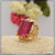 1 Gram Gold Plated Pink Stone Attention-getting Design Ring For Men - Style B253