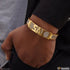 Sai Text with Diamond Lovely Design Gold Plated Bracelet Kada for Men - Style A311