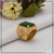 1 Gram Gold Plated Green Stone with Diamond Fashionable Design Ring for Men - Style A772