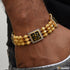 1 Gram Gold Plated Ganpati with Diamond Delicate Design Bracelet for Men - Style B969