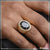 1 Gram Gold Plated Black Stone With Diamond Funky Design Ring For Men - Style B200